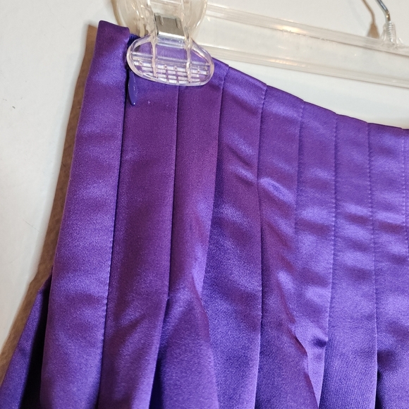 NWT J. Crew Silk Blend Purple Satin Pleated Midi Skirt Size 6 Party Event - Picture 10 of 14